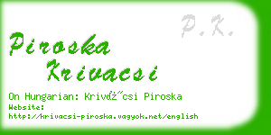 piroska krivacsi business card